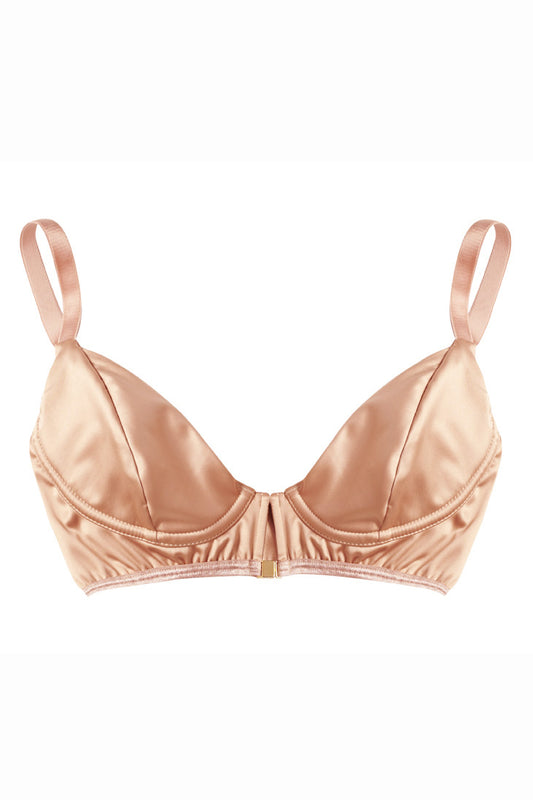 Blush Satin Triangle Bra