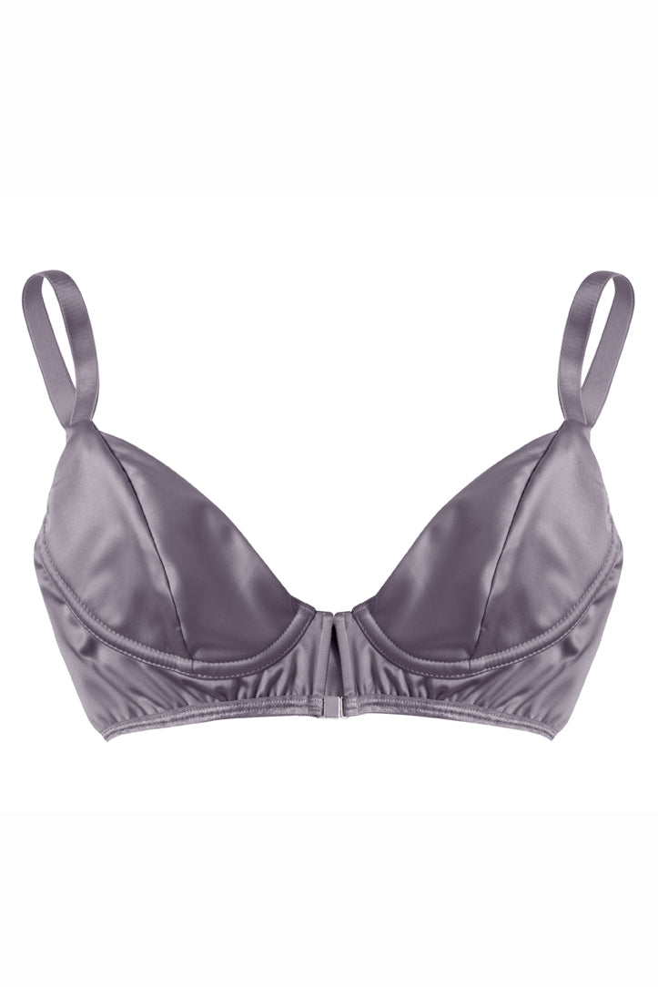 Graphite Satin Triangle Bra