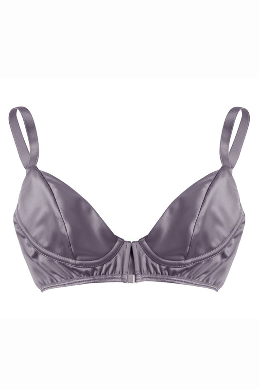 Graphite Satin Triangle Bra