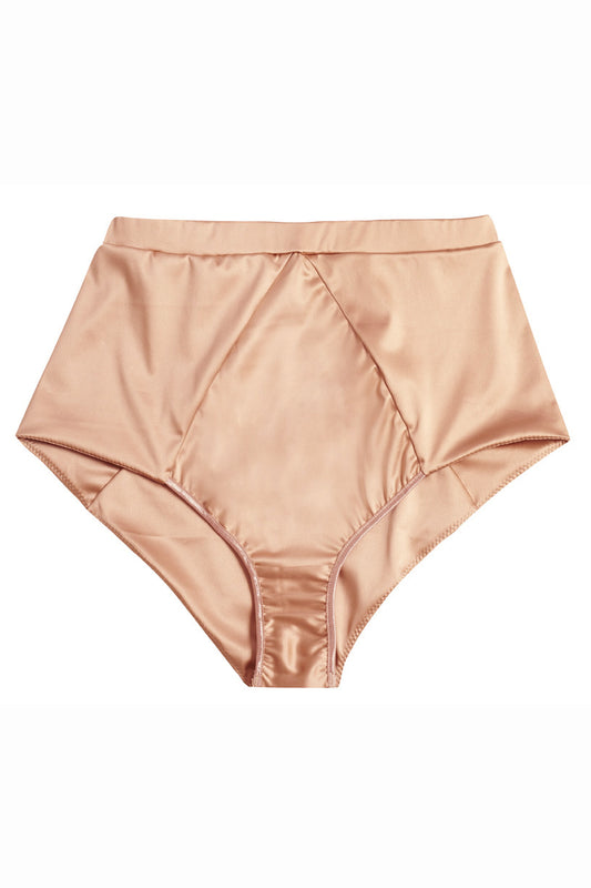 Blush Satin High Waist Knickers