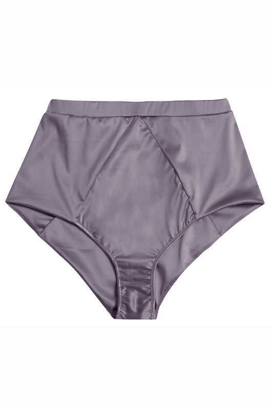 Graphite Satin High Waist Knickers