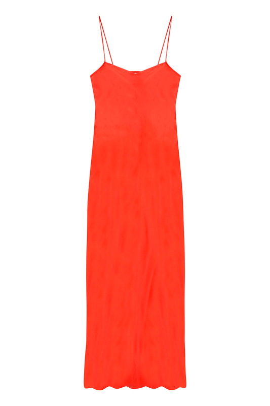 Corallina Long Silk Slip Dress